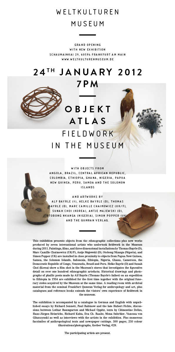 Object Atlas / invitation Weltkulturenmuseum Frankfurt