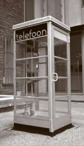 3 artists: telephone booth