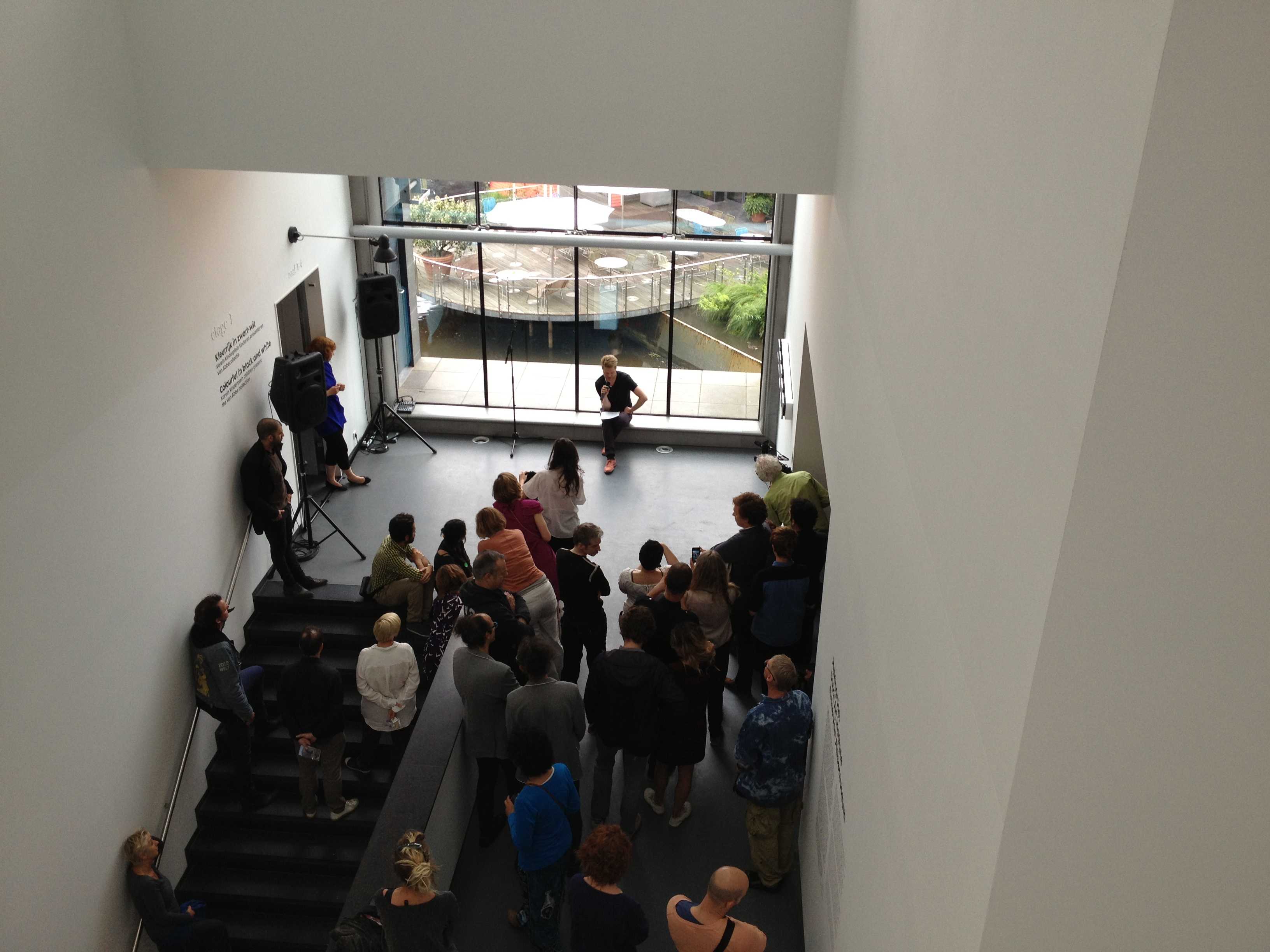Yoeri Guepin 's lecture performance during the opening of Making Use ~ Dutch Art Institute at the Van Abbemuseum