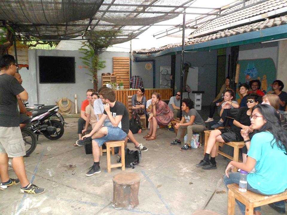 The Practicing With Institutions, Instituting Practice ll -group at ruangrupa's homebase in Jakarta. November, 2015