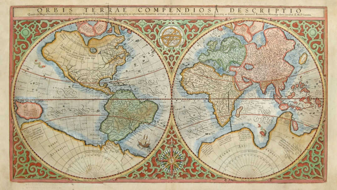 Map made by Rumold Mercator in 1587