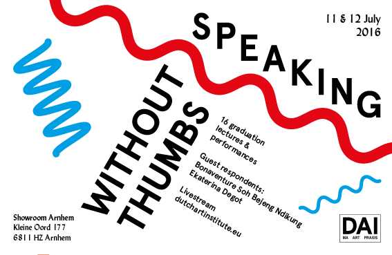 Speaking Without Thumbs -DAI graduation lectures 2016 (Design, Mirjam Linschooten)