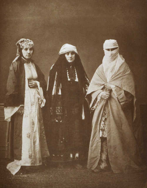 Three women, Jewish, Bulgarian and Muslim in 1873 in Ottoman Thessaloniki. 