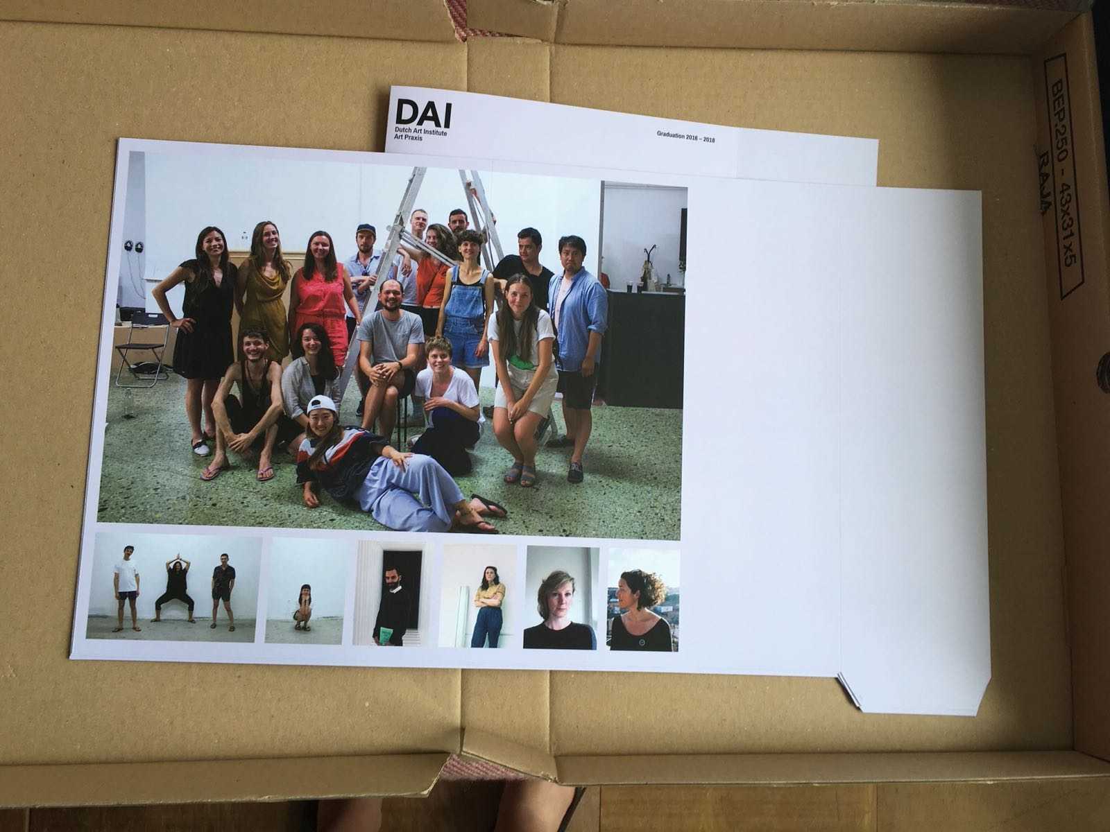 DAI Graduation Booklet 2018 in the making. Design: Lauren Alexander & Hanna Rullmann.Group portrait: Silvia Ulloa for DAI in Athens, May 2018.