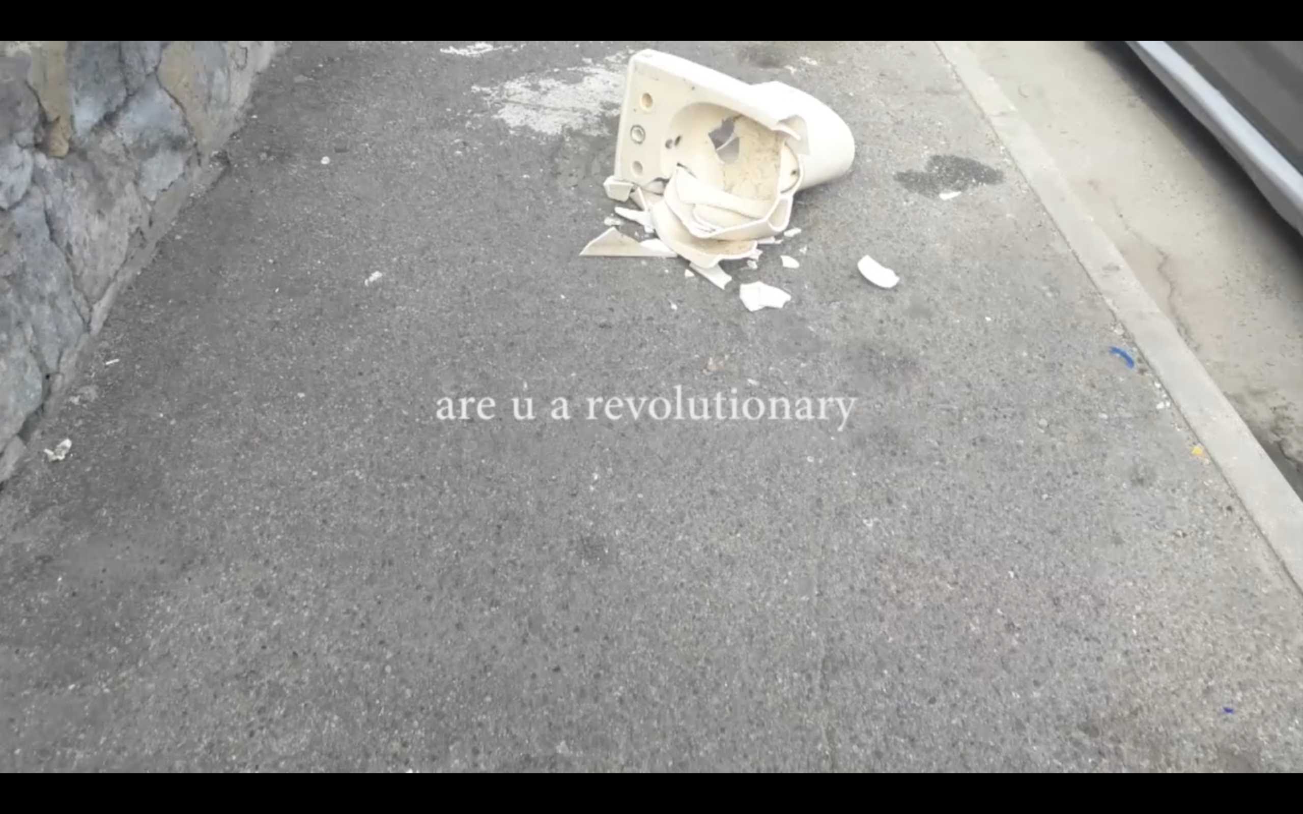 'Are You Revolution' video still from January Chronicle by Clara Saito, Cagliari 2019