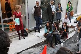 Istanbul 2009: Lucy Cotter and Tony Chakar launching the publication Here as the Centre of the World