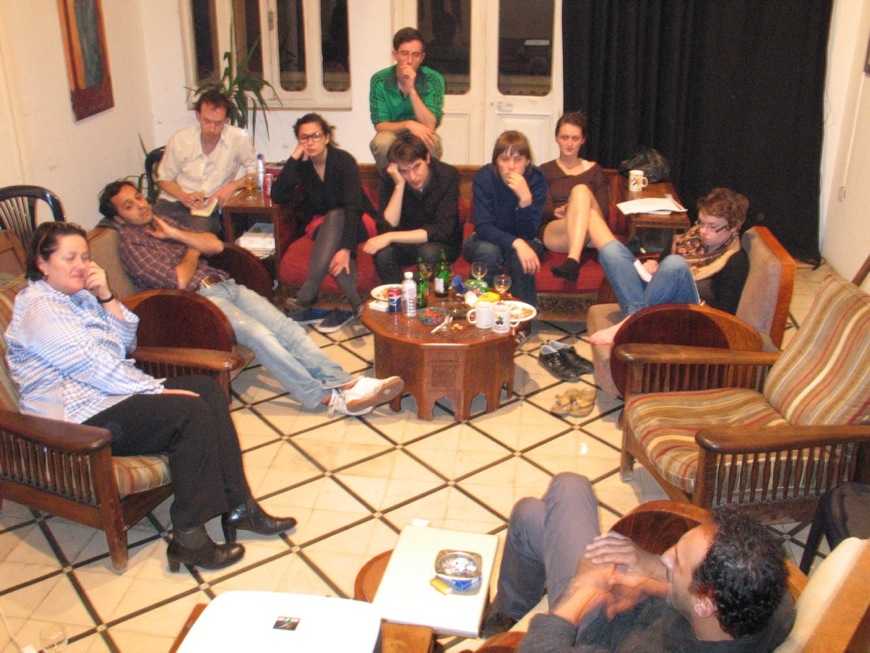 Re-reading Public Images  / group attending lecture at zico House in Beirut