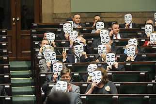 ACTA protest in the Polish Parliament, 2012