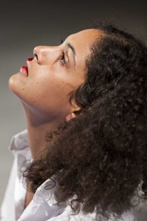 Teresa Maria Diaz Nerio in Travesti de Sangre (performance in collaboration with Stefanie Seibold) presented as part of re.act.feminism #2 – a performing archive at Centro Cultural Montehermoso Kulturunea, Vitoria Gasteiz, Spain  7 October 2011 – 15 January 2012. Photograph by Erre de Hierro/Montehermoso.