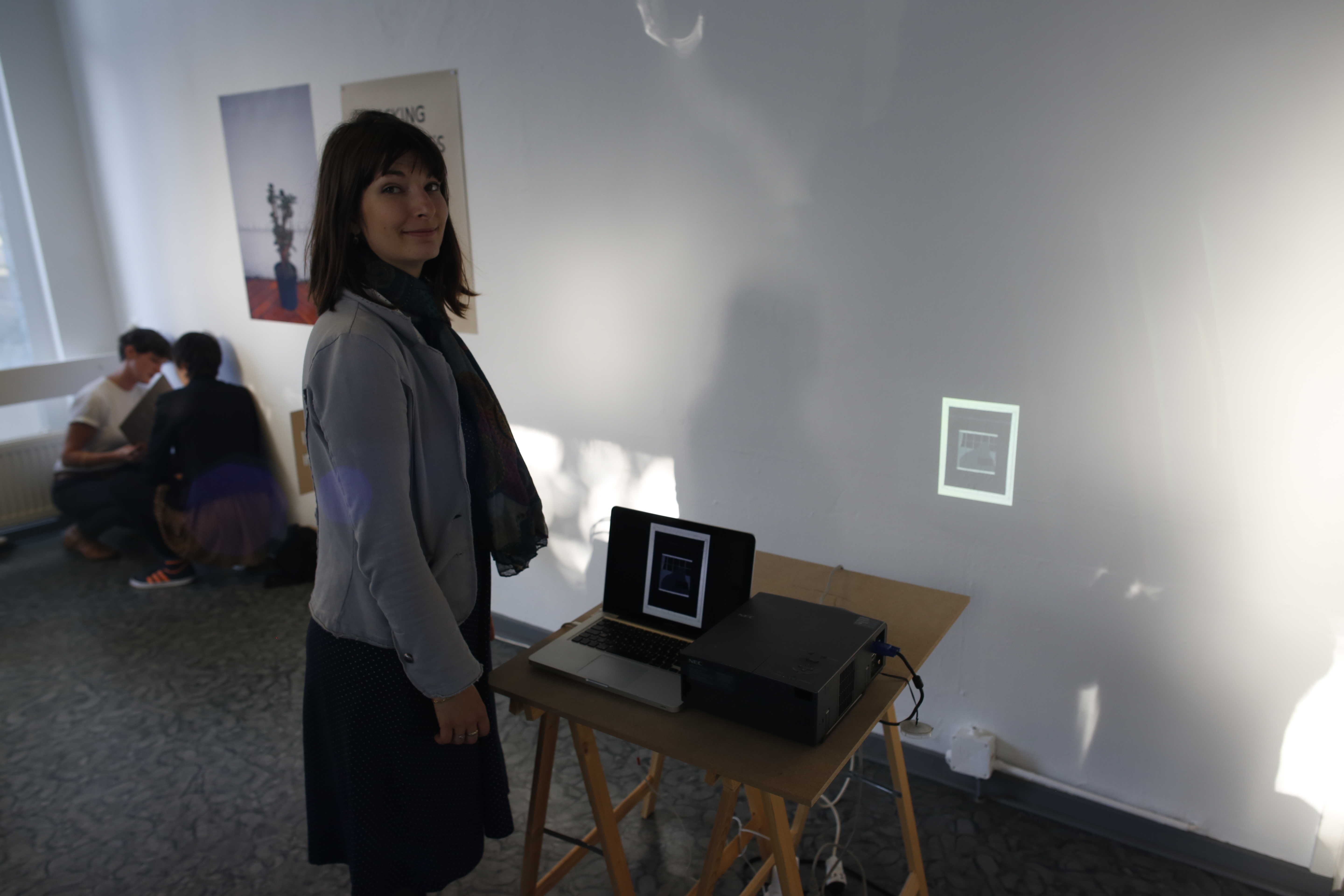 Maria Barlasov and her installation at Upominki