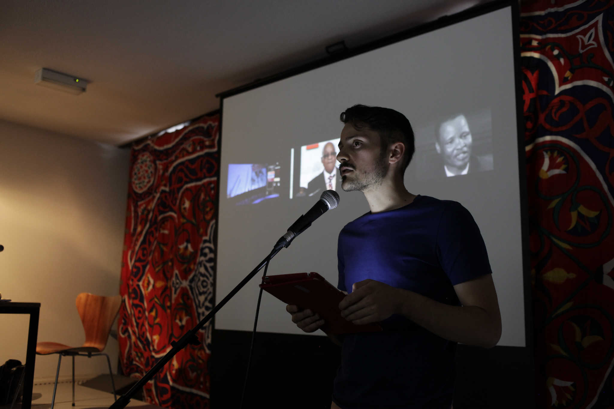 Eduardo Cachucho presenting Flatland at the Dutch Art Institute, June 2014
