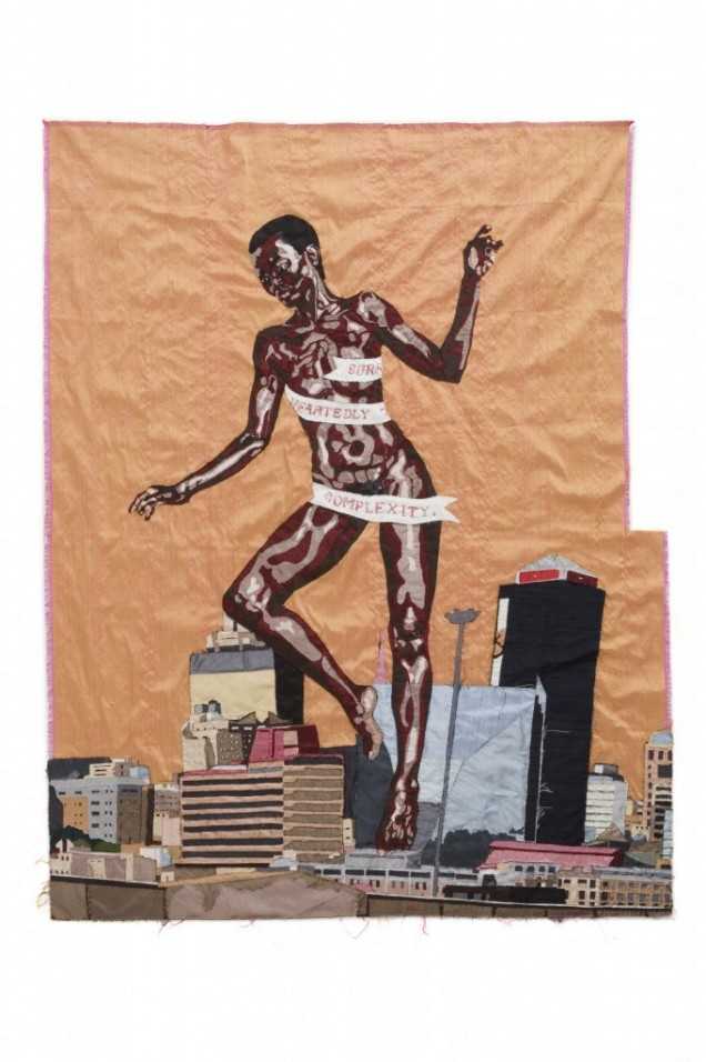 Billie Zangewa, The Rebirth of the Black Venus, 2010. Silk tapestry, 127 x 130 cm. Private collection.