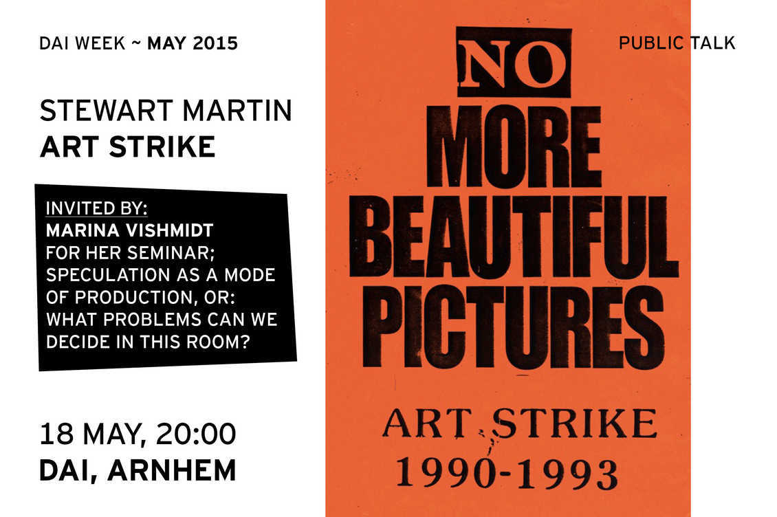 Lecture at the DAI by Stewart Martin: Art Strike.