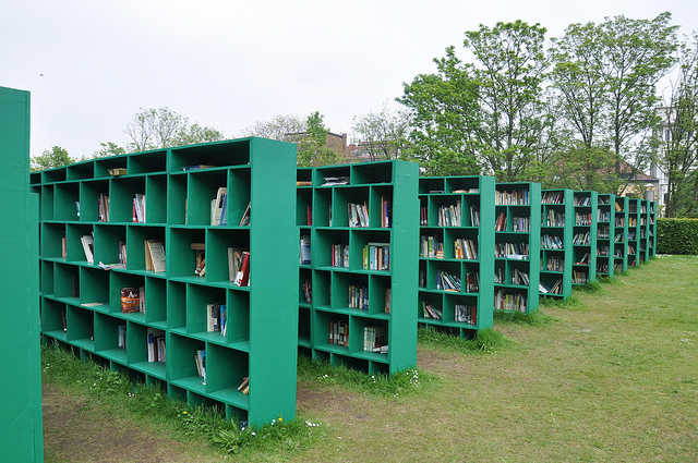 Massimo Bartolini's amazing bookyard ( Ghent, Belgium). Published with admiration, but without permission.