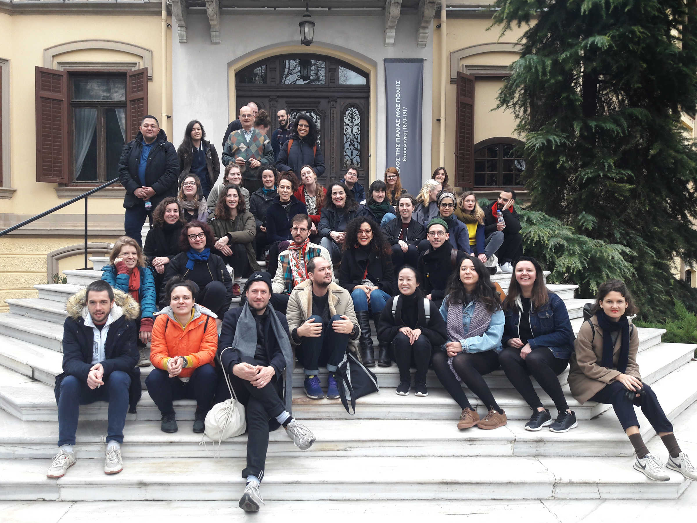 DAI Roaming Academy in front of Villa Kapanci in Thessaloniki, January 2018 (Photo: Nikos Doulos)
