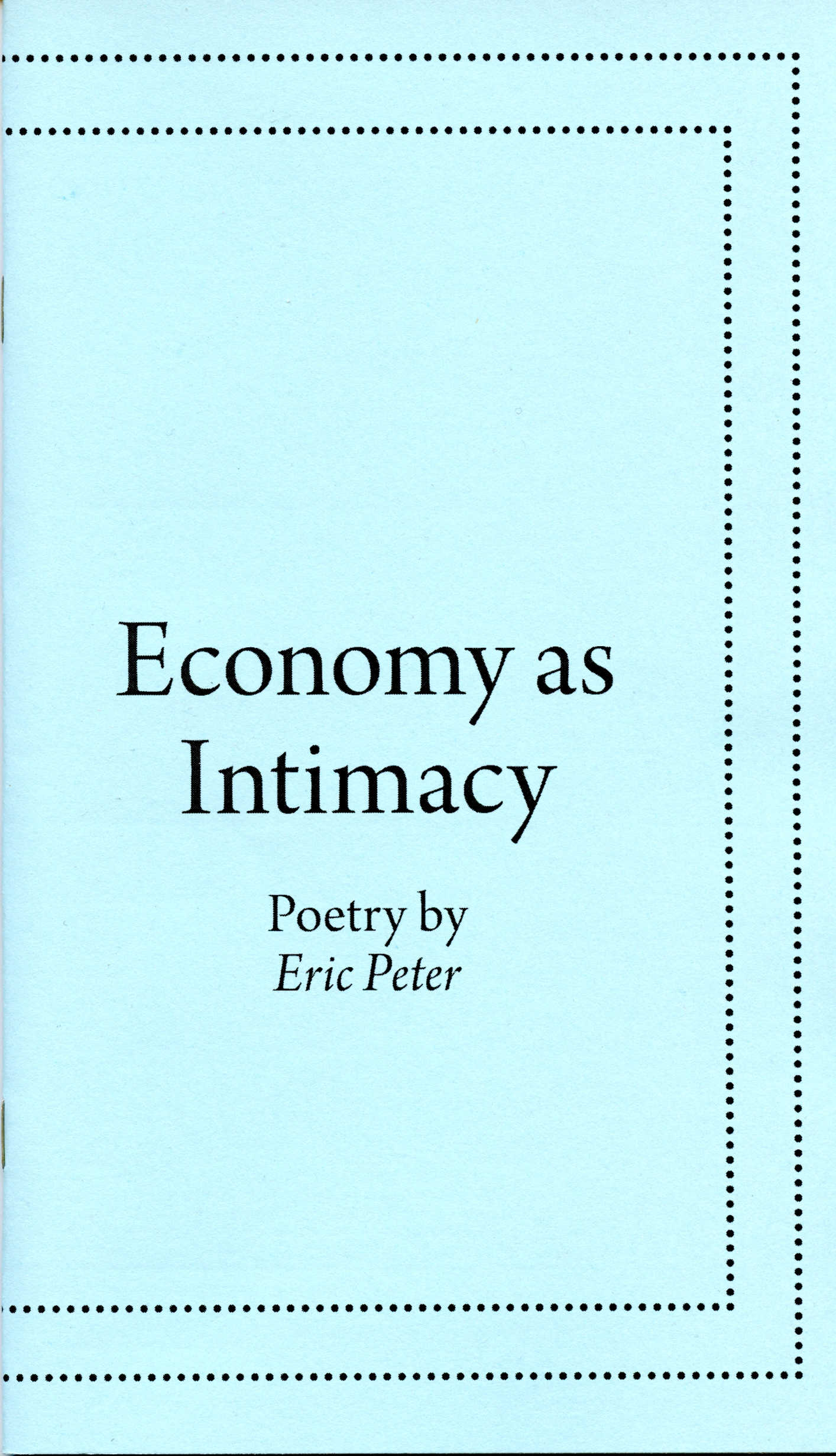 Economy as Intimacy - book cover by Eric Peter. 