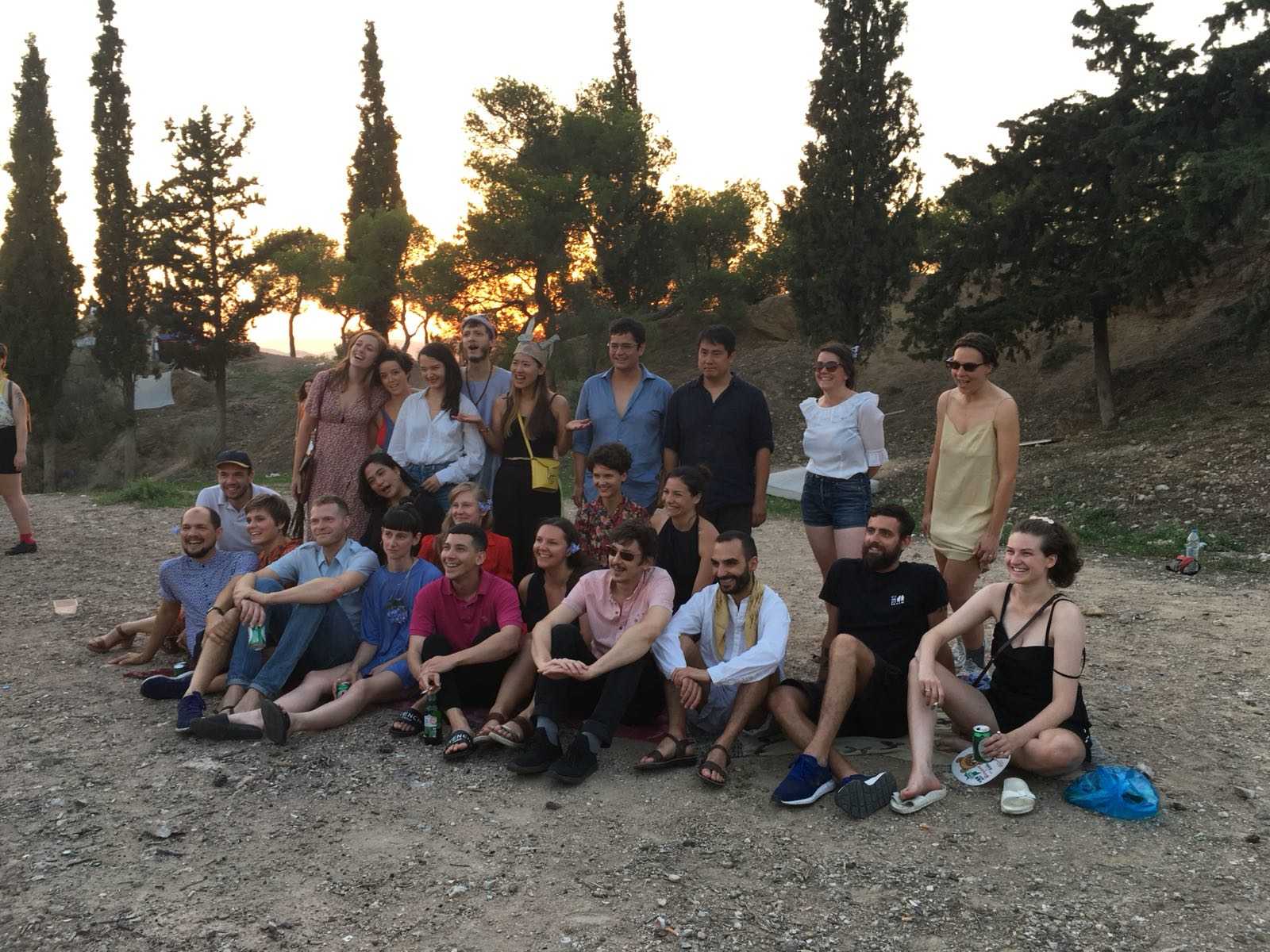 The 2016-2018 class of the Dutch Art Institute a.k.a. DAI during our farewell ceremony @ Strefi Hill in Athens, July 2018. ( Image credit: Ciarán Wood)