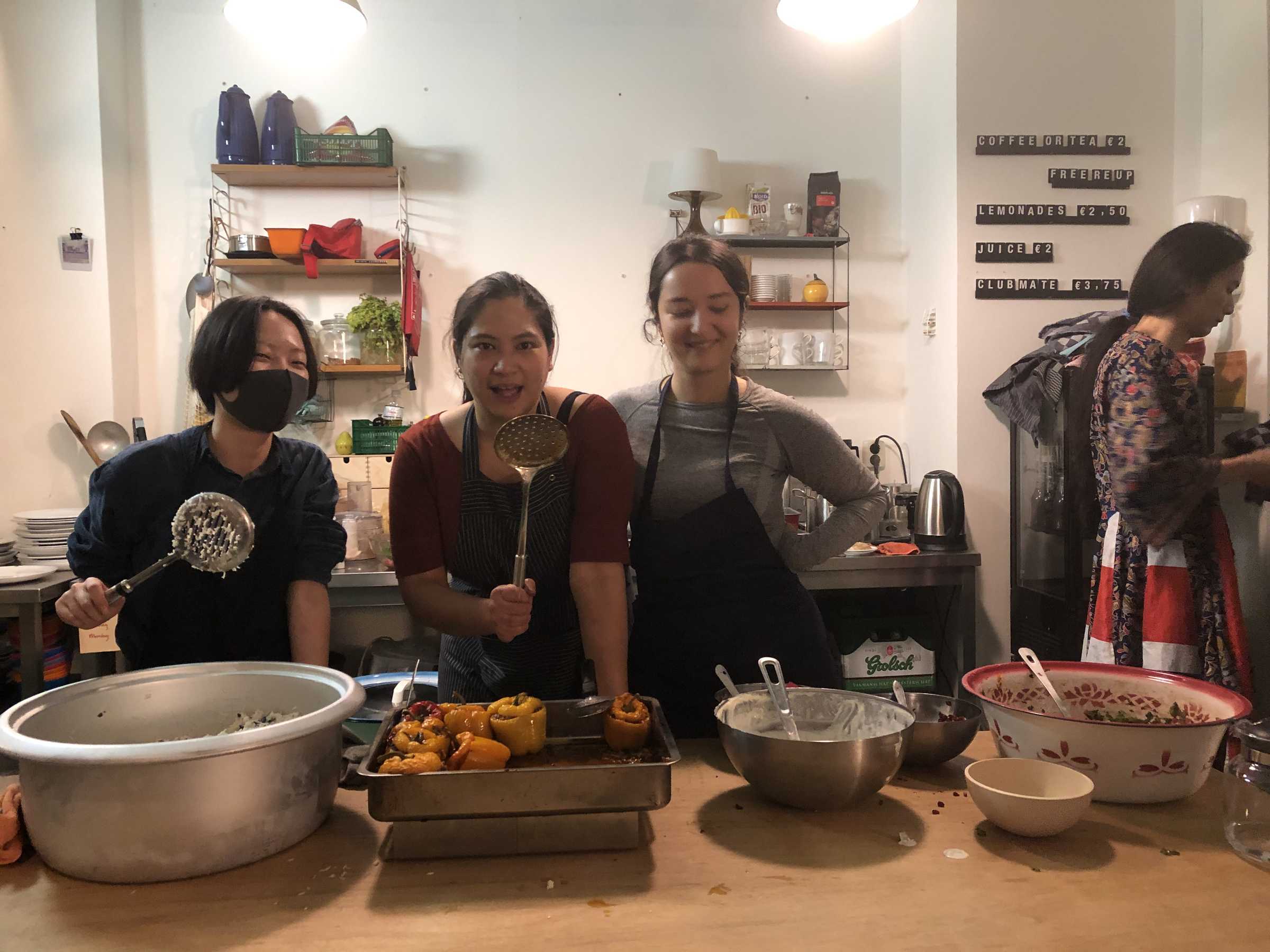 Chef Pitchaya Ngamcharoun and her assistants Duruo & Ulufer