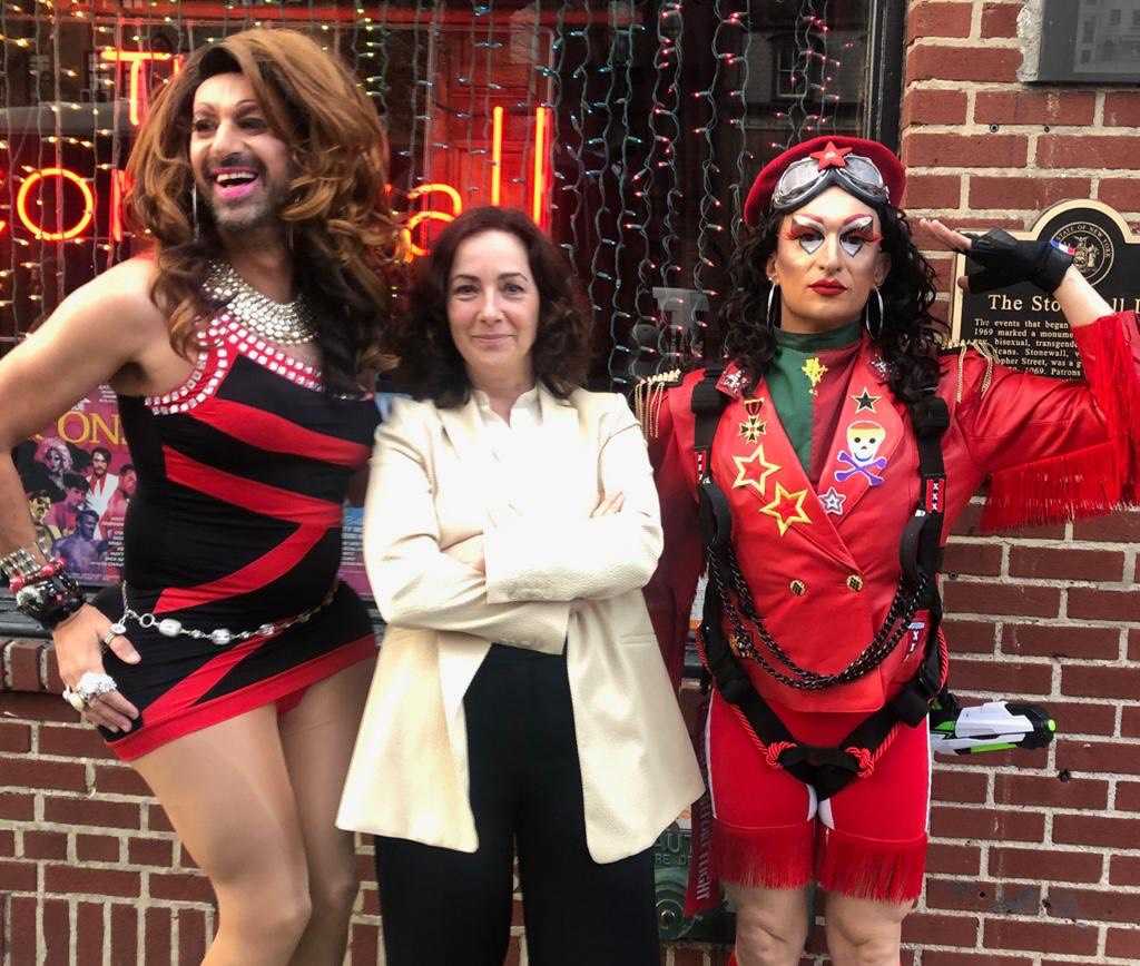 Standing in front of the Stonewall Inn in NYC, the legendary bar WHERE ...