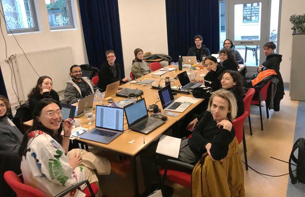 Amit Rai convening with the participants of his HTDTWT seminar: For a Revolutionary Becoming of Attention: Perception, Movement, Technics Within and Against the Postcolony. Arnhem, November, 2022. Photo credits: Jacq van der Spek