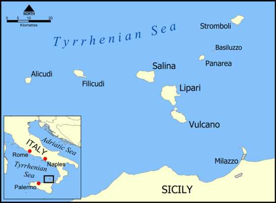 Map Aeolian Islands