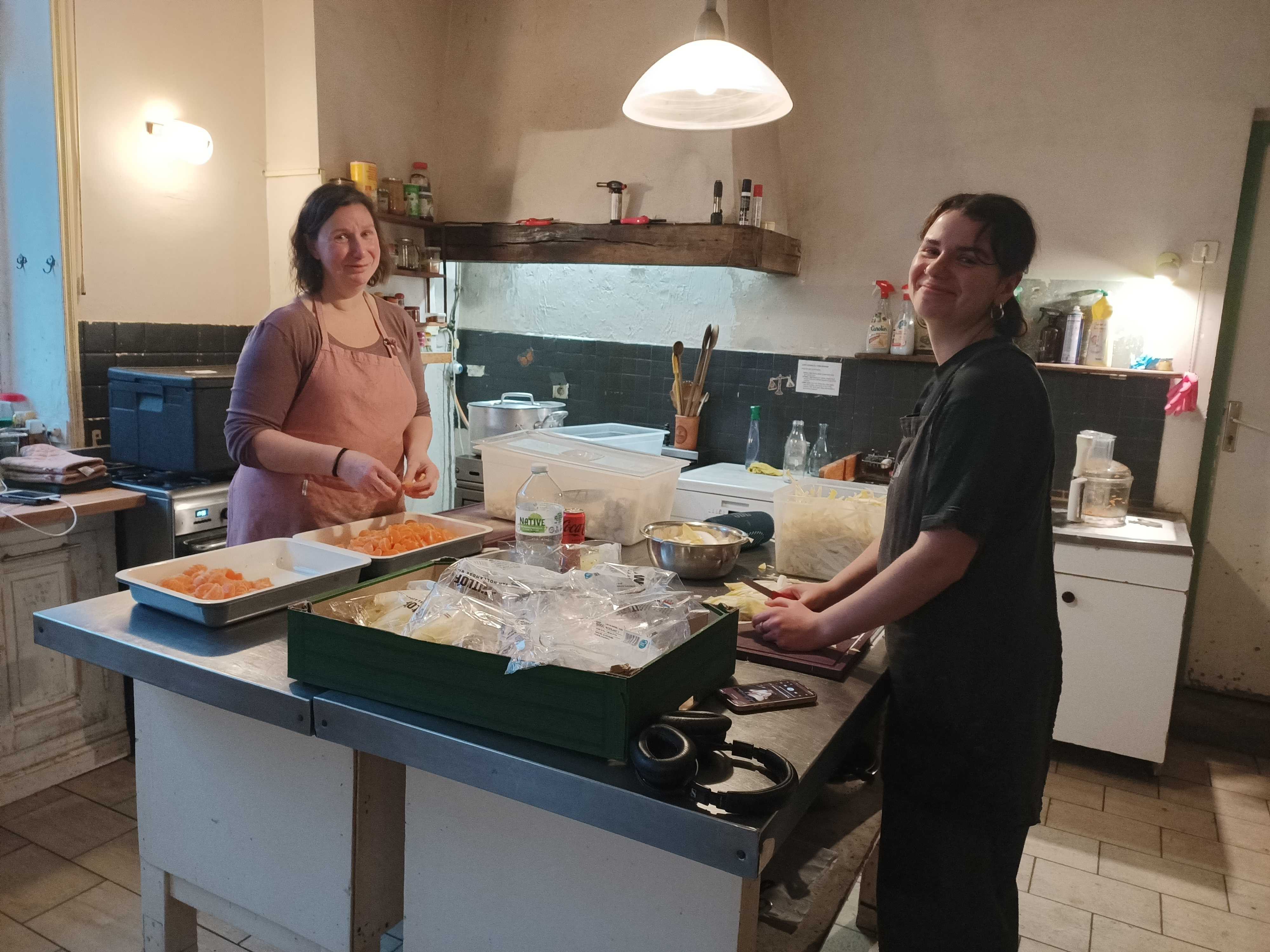 Karen & Lola cooking for DAI@PAF. March, 2023.