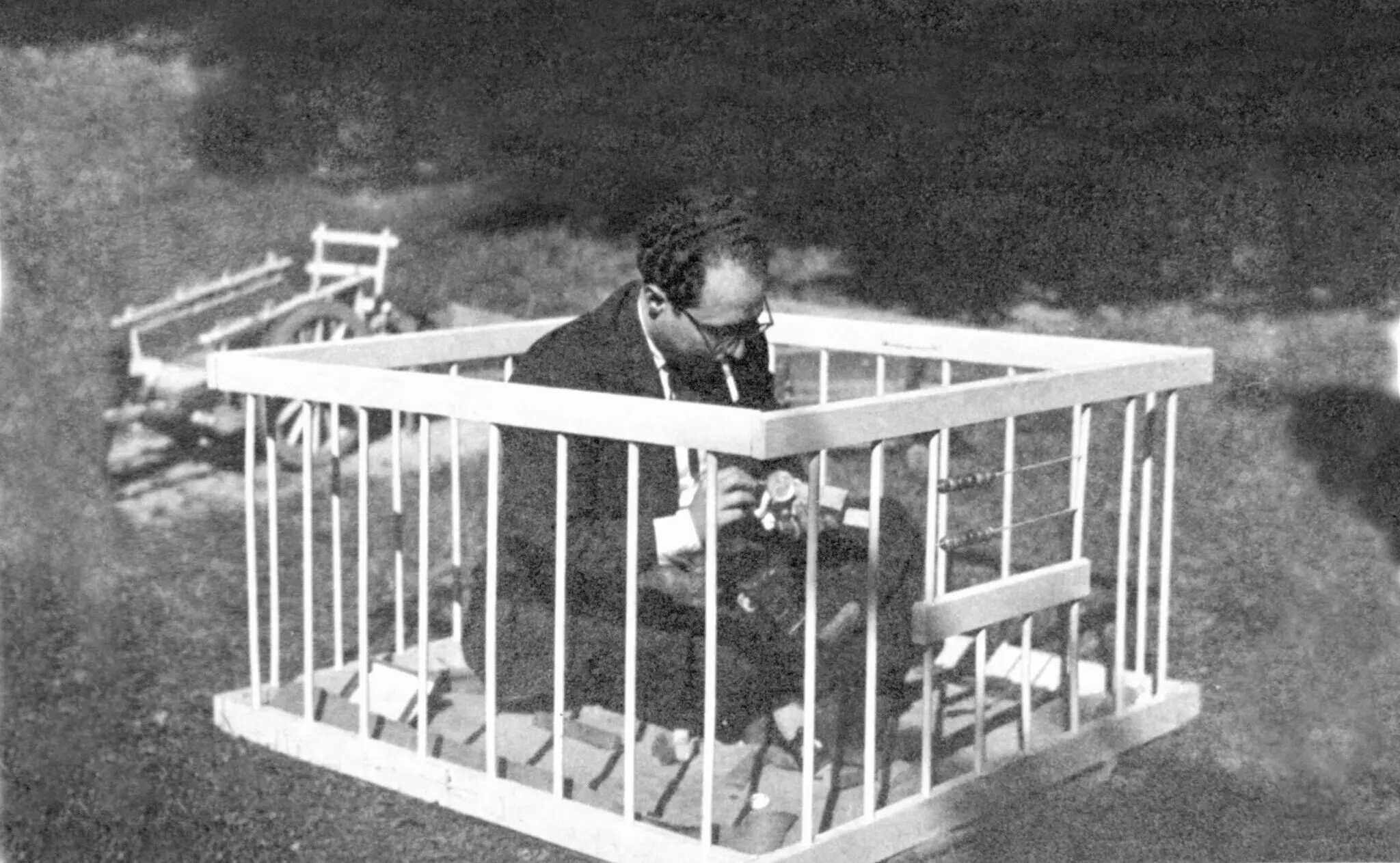 The psychiatrist Francesc Tosquelles in the garden of the Saint-Alban hospital, in southern France, circa 1945.Credit...via Family Ou-Rabah Tosquelles