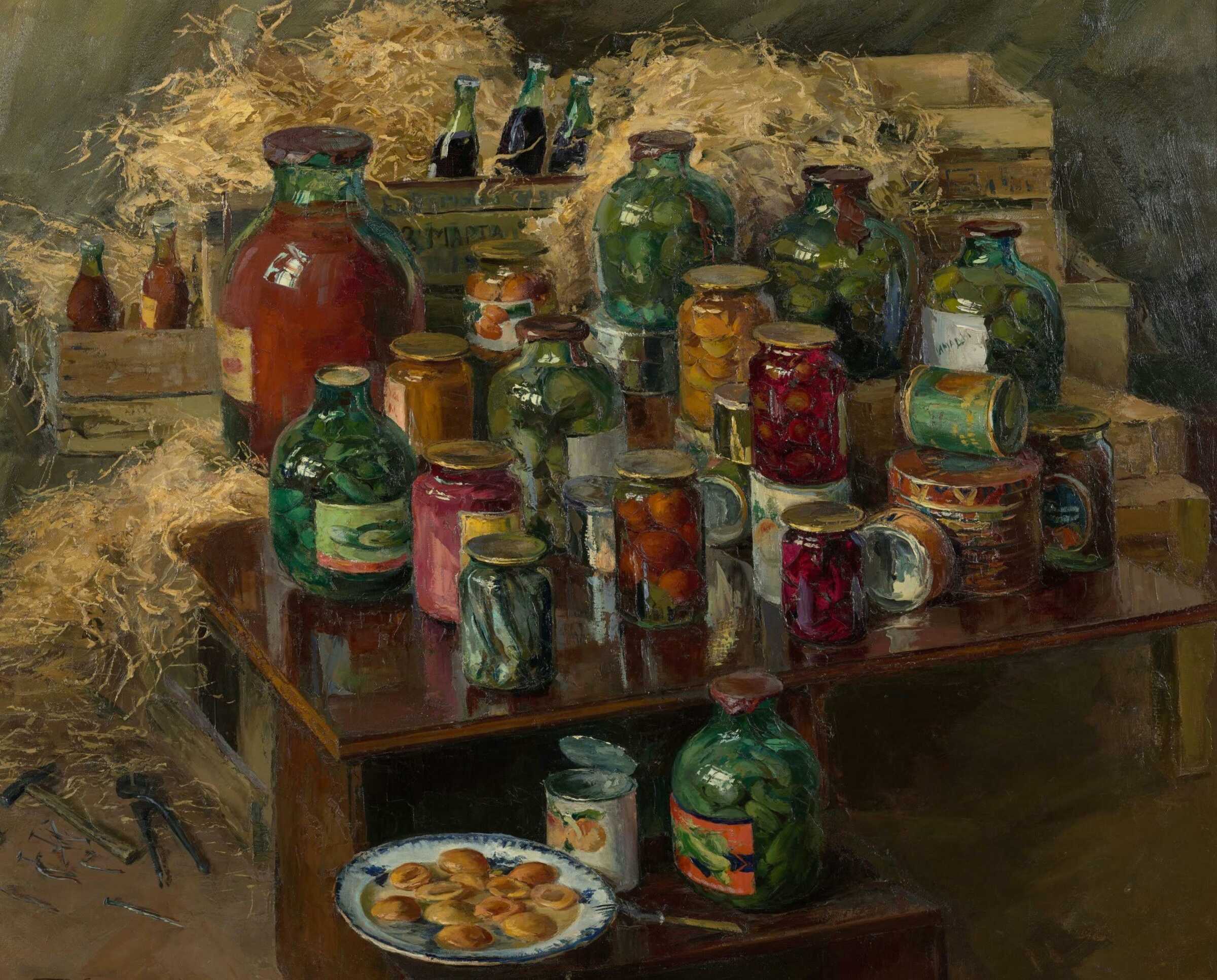 Yakovlev, B. (1939). Советские консервы. Soviet Preserves [Painting]. Oil on canvas. The State Tretyakov Gallery, Moscow, Russia.