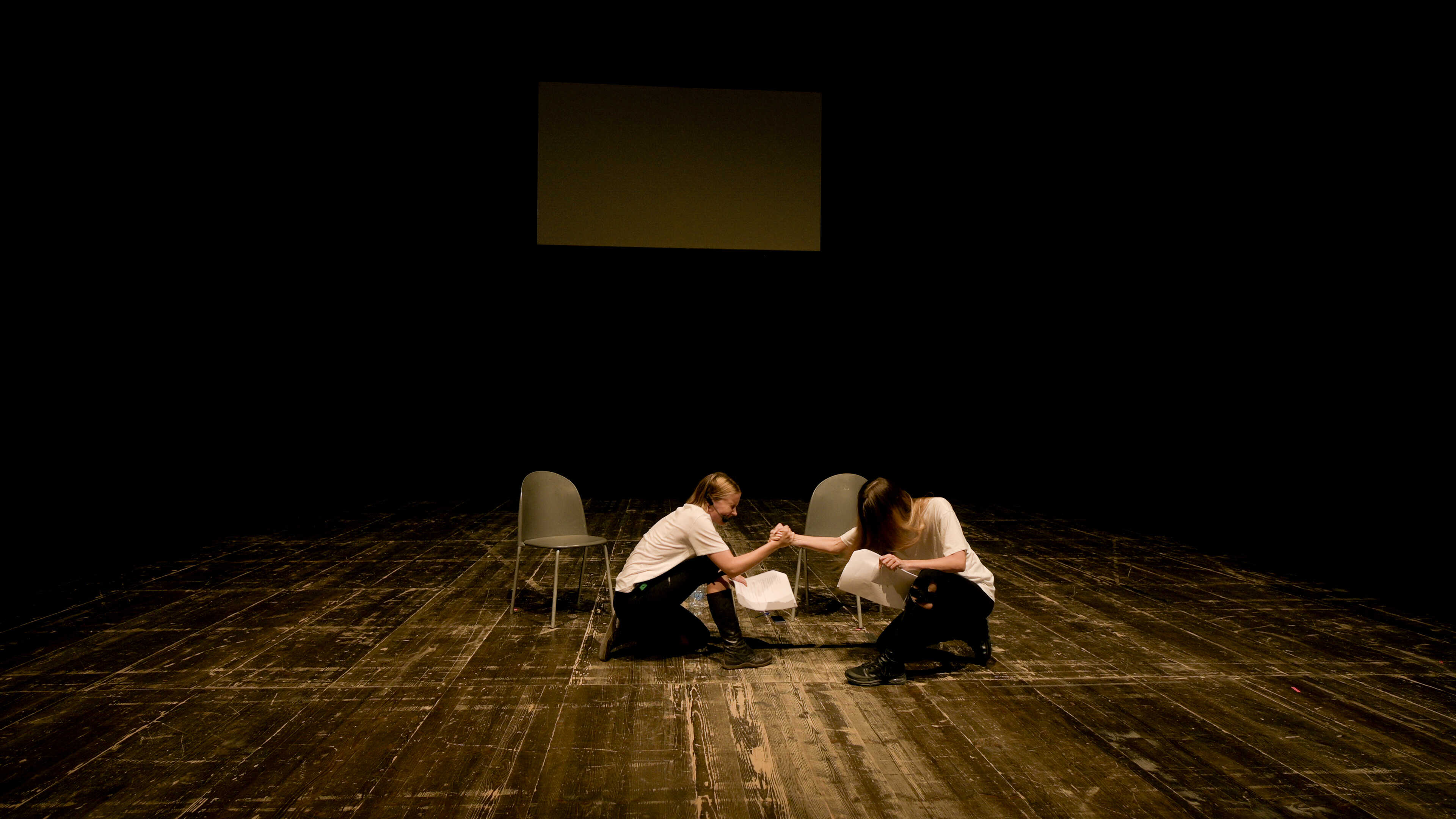 Clara von Schantz's 20 minute performance Once Upon A Fight for Chameleon Orbit ~ DAI's Aeroponic Acts 2024 at Centrale Fies in Italy. Photo-credit Baha Görkem Yalim for DAI.